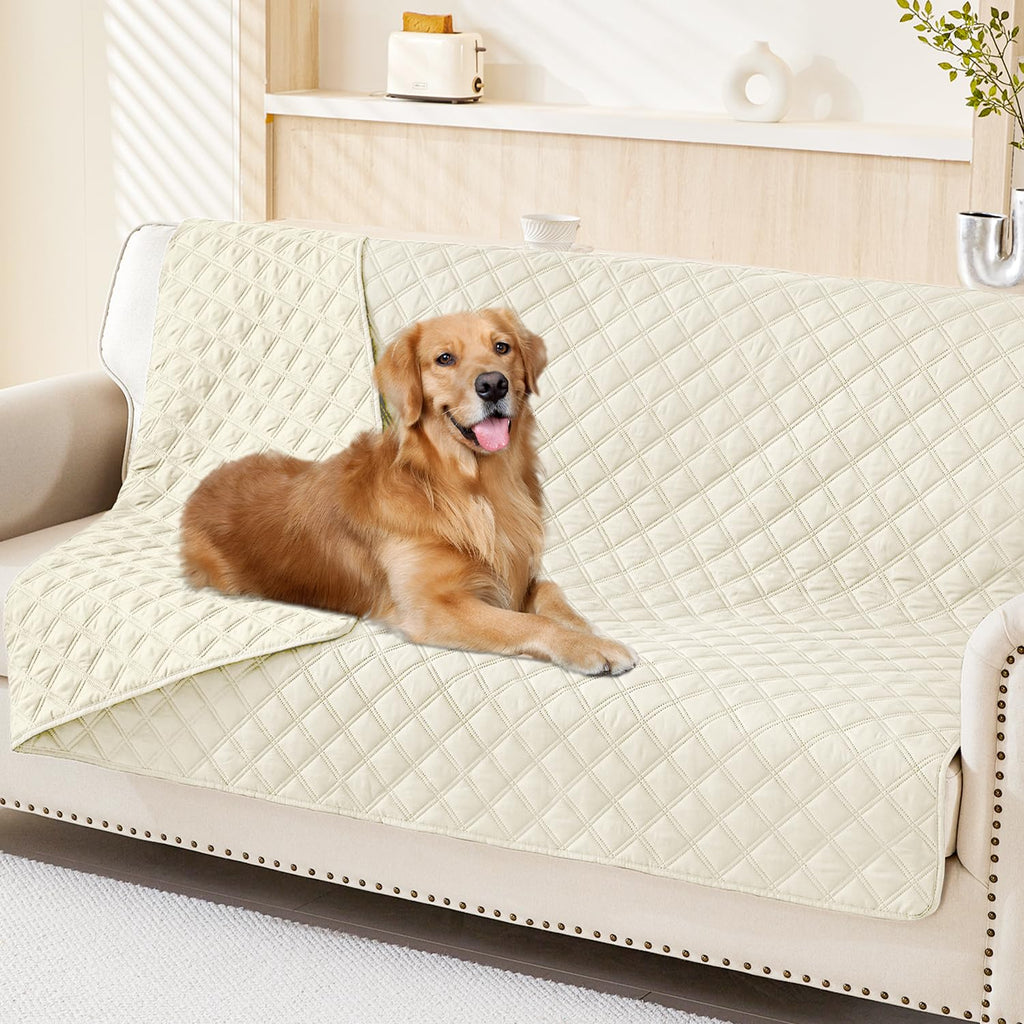 Smiry Waterproof Couch Covers for Dogs Washable, Reversible Pet Couch Covers for 3 Cushion Sofa Pet Friendly, Soft Sofa Furniture Protector for Dogs Cat Kids, Checkered (30"x70", Grey/Dark Grey)