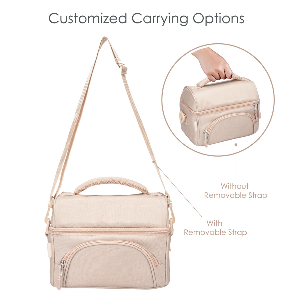 Bentgo® Deluxe Lunch Bag - Durable and Insulated Lunch Tote with Zippered Outer Pocket, Internal Mesh Pocket, Padded & Adjustable Straps, & 2-Way Zippers - Fits Most Lunch Boxes (Carbon Black)