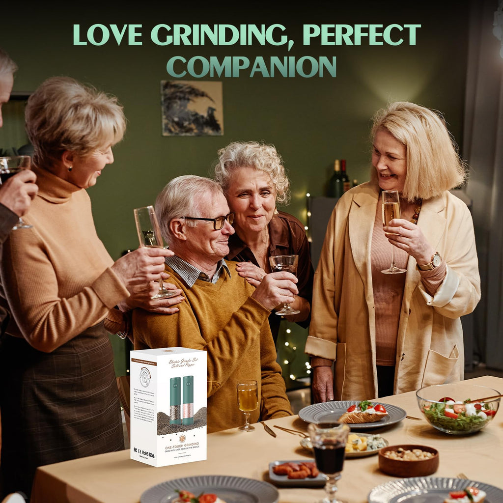 Electric Salt and Pepper Grinder Set Automatic Battery Pepper Mill Shakers Adjustable Coarseness Upgraded Larger Capacity with Led Home and Kitchen Appliances Birthday Gifts for Women Mom