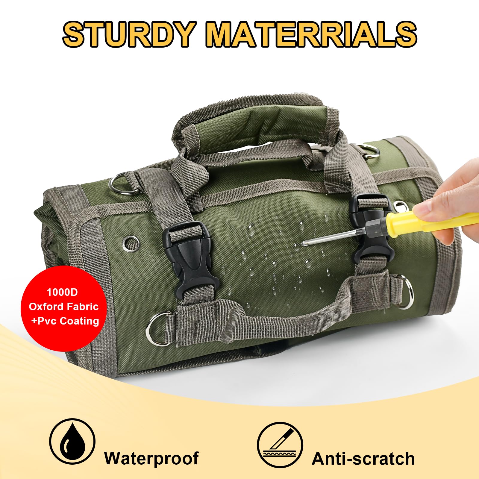 Tool Bag Organizer Roll Up: Gifts for Men Fathers Day Dad Gifts for Him Boyfriend Husband Birthday Portable Motorcycle Tool Box Woodworking Gift for Mechanic Craftsman Electrician Rollup Toolbag
