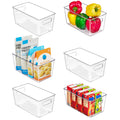 Vtopmart 6 PCS Clear Plastic Storage Bins, Pantry Organizer Containers with Handle for Refrigerator, Fridge, Cabinet, Kitchen, Countertops, Cupboard, Home Organization and Storage, XL