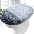 OLANLY Soft Microfiber Bathroom Toilet Lid Cover, Machine Washable Seat Covers, 17.5x15, Stays in Place Rubber Backing, Fits Most Round, Elongated and Oblong Lids, Accessories Decor, Gray
