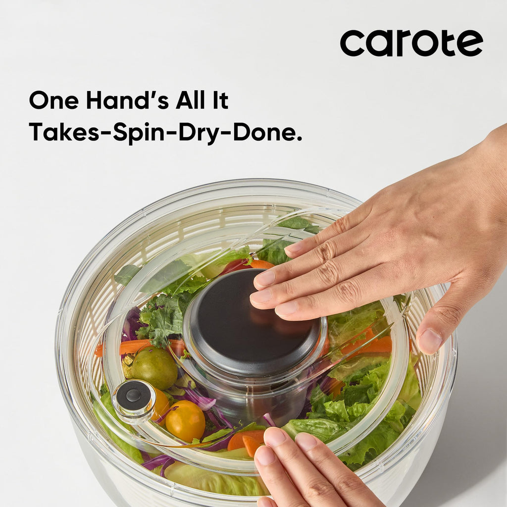 CAROTE 6.4 Qt Salad Spinner Large Lettuce Spinner Plastic Vegetable Fruit Washer, Vegetable Cleaner Salad Cleaner Lettuce Washer, Non-Slip Base, BPA-Free