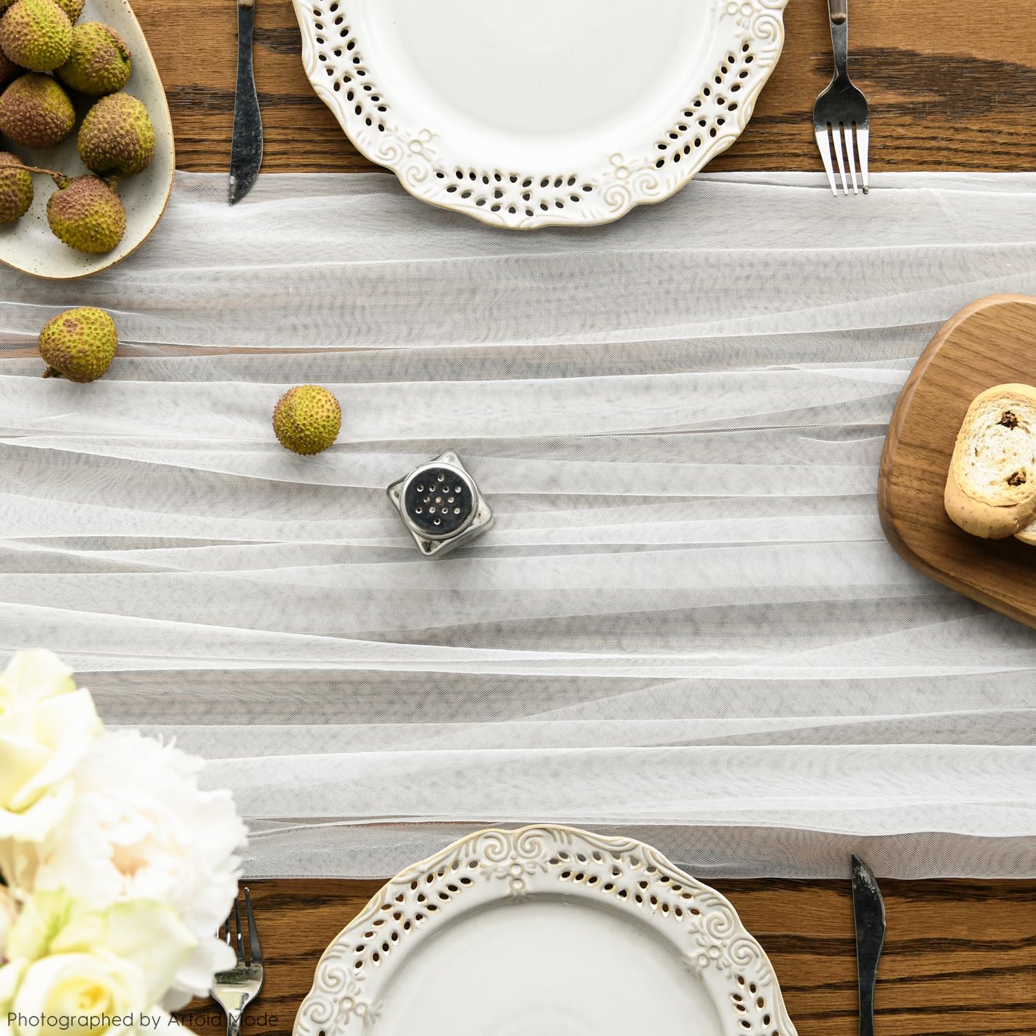 Artoid Mode Red Gauze Table Runner 120 Inch 10FT, Seasonal Sheer Kitchen Dining Holiday Wedding Birthday Baby Shower Table Decor for Home Party