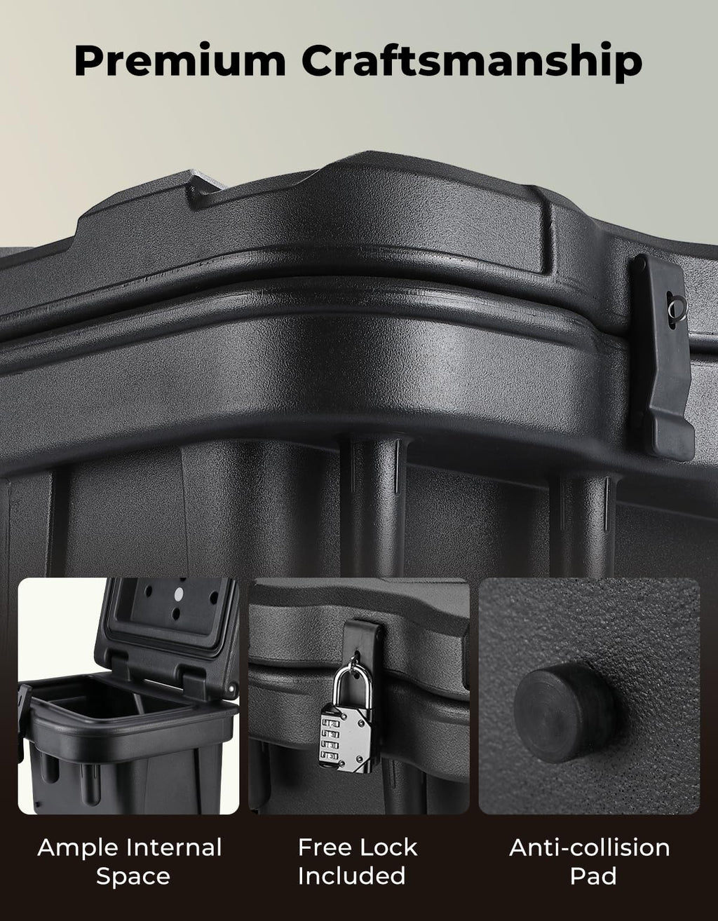 KEMIMOTO UTV Bed Storage Box 5.5GAL Compatible with Polaris Ranger 1000/XP 900 570 500 General 1000 4 2016 2017 2018 2019 2020 2021 2022 2023 2024 2025 2026, Low-Density Polyethylene Cargo Storage Box