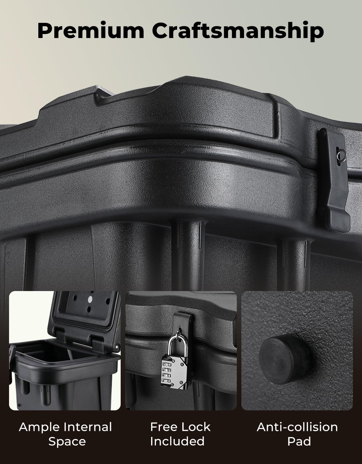 KEMIMOTO UTV Bed Storage Box 5.5GAL Compatible with Polaris Ranger 1000/XP 900 570 500 General 1000 4 2016 2017 2018 2019 2020 2021 2022 2023 2024 2025 2026, Low-Density Polyethylene Cargo Storage Box