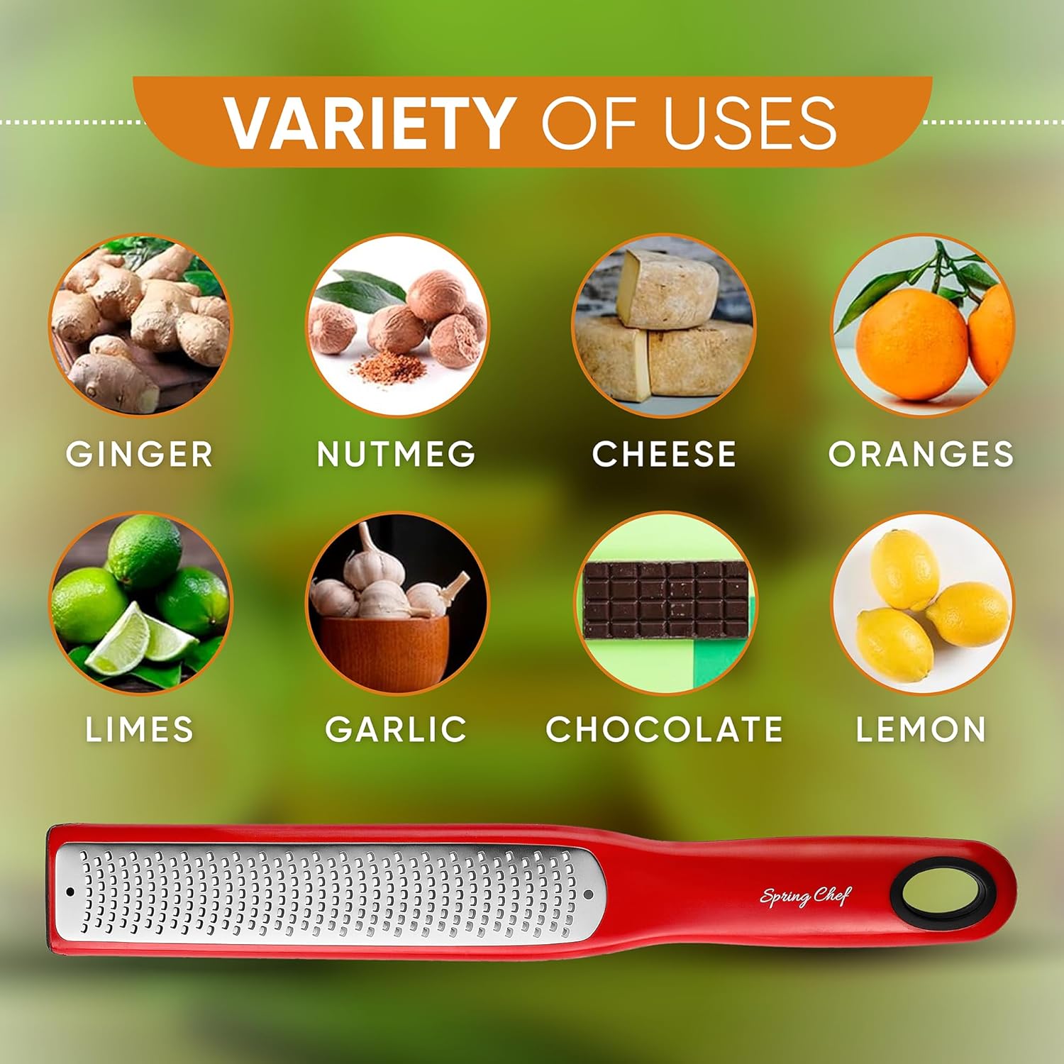 Spring Chef Stainless Steel Can Opener with Built-in Magnetic Lid Remover & Premium Lemon Zester with Blade Cover, Fine Shred - 2 Product Bundle - Red