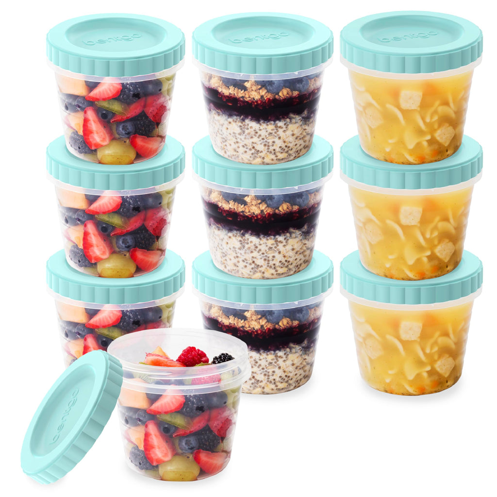 Bentgo Prep - 20 Piece 8 fl oz Leak-Proof Deli Containers with Lids, Food Storage for Meal Prep, Twist-Top, Reusable, PFAS & BPA-Free, Stackable, Microwave, Freezer, & Dishwasher Safe (Honeydew)