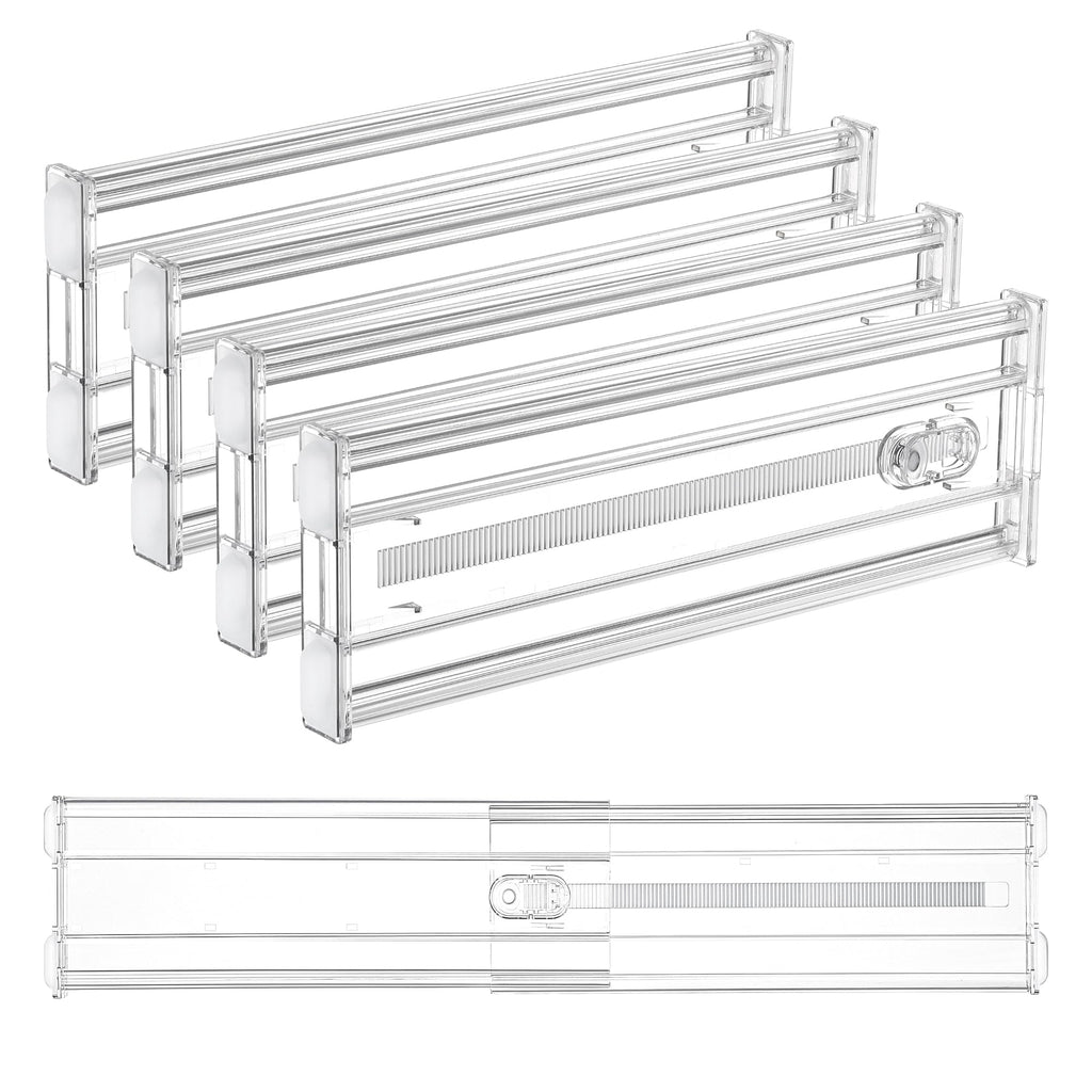 Vtopmart 8 Pack 6" Tall Upgrade Drawer Dividers for Big and Deep Drawer, 12.8"-22.3" Adjustable Expandable Dresser Drawer Organizer, Clear Plastic Separators for Dresser, Baby Supplies, Kitchenware