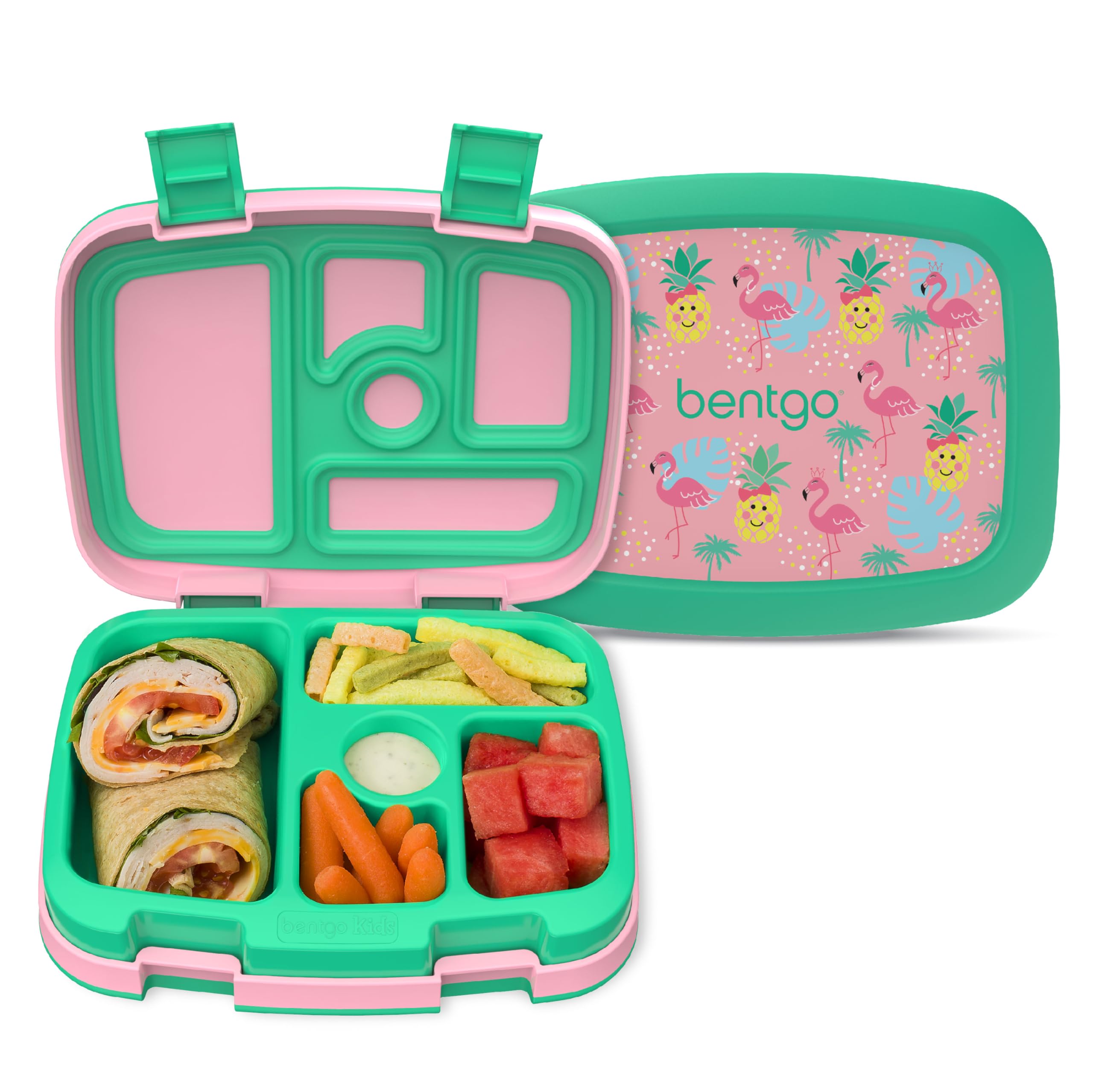 Bentgo Kids Prints Leak-Proof, 5-Compartment Bento-Style Kids Lunch Box - Ideal Portion Sizes for Ages 3-7, Durable, Drop-Proof, Dishwasher Safe, & PFAS & BPA-Free Materials (Unicorn)
