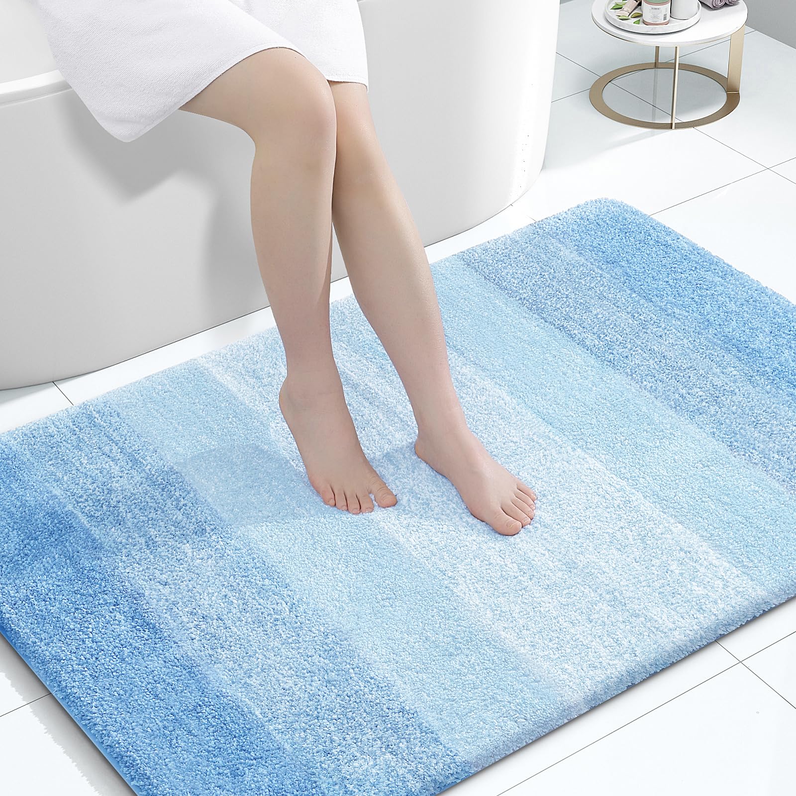 OLANLY Bathroom Rugs Mat 30x20, Extra Soft Absorbent Microfiber Bath Rugs, Rubber Backing, Quick Dry, Machine Washable Bath Mats for Bathroom Floor, Tub and Shower, Home Decor Accessories, Grey
