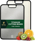 Titanium Cutting Board for Kitchen, Double Sided Cutting Board, Pure Titanium & PP, Large Metal Chopping Board with Juice Groove for Meat and Vegetables, Easy to Clean, 15”×10.4”