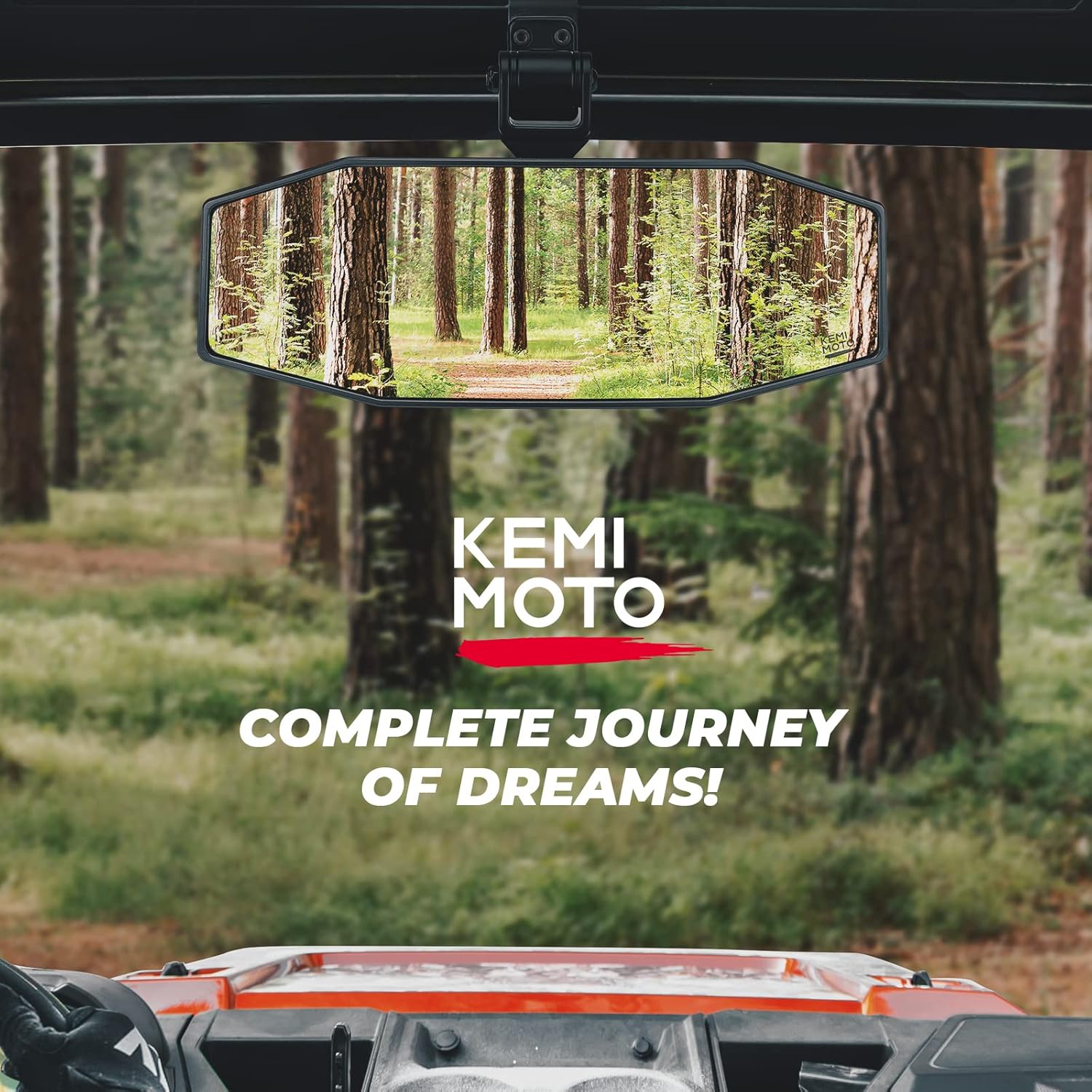 KEMIMOTO Rear View Mirror Tool free Adjustable Compatible with Polaris Ranger 1000 XP 900 500 570 / Crew Rearview Mirrors Accessories Wide View Convex Rear Mirror Replace 2879969