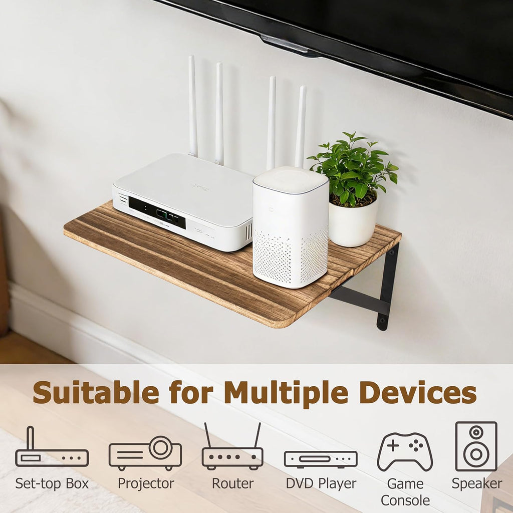 RedCall Projector Mount Shelf,Wall Mount Floating Shelf for Router/Modem Cable Box,16.57" x 11"(L*W)