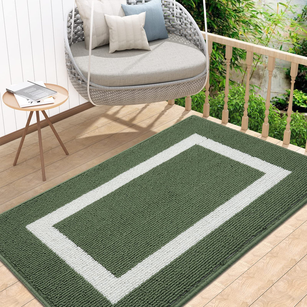 OLANLY Indoor Door Mat, 32x20, Non-Slip Absorbent Resist Dirt Entrance Mat, Washable Low-Profile Inside Entry Doormats for Entryway, Grey