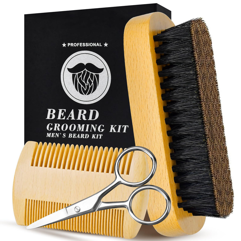Fathers Day Dad Gifts Beard Brush for Men Him Boyfriend Husband from Wife Mustache Christmas Stocking Stuffers Anniversary Birthday Valentines Day Father's Day