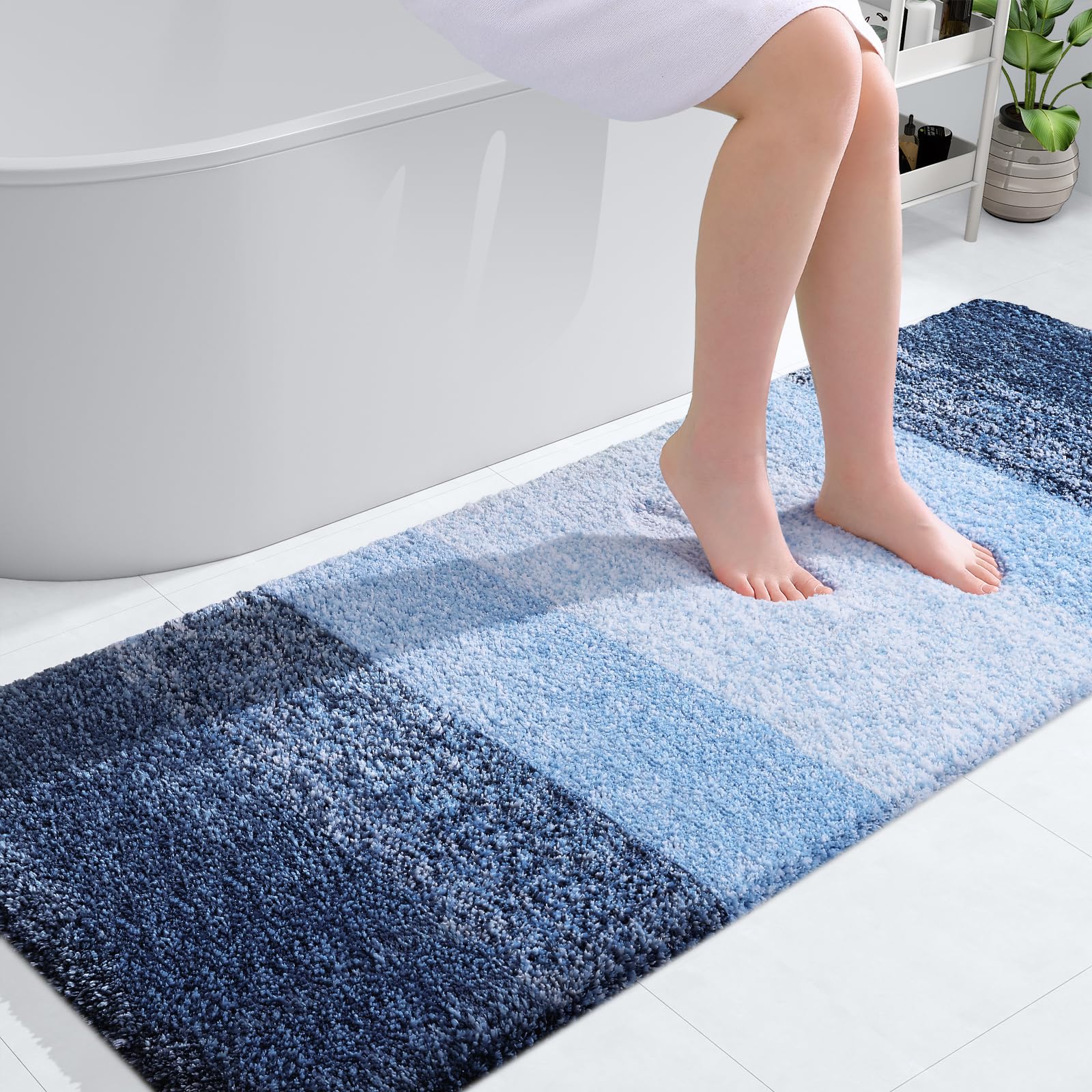 OLANLY Bathroom Rugs Mat 30x20, Extra Soft Absorbent Microfiber Bath Rugs, Rubber Backing, Quick Dry, Machine Washable Bath Mats for Bathroom Floor, Tub and Shower, Home Decor Accessories, Grey