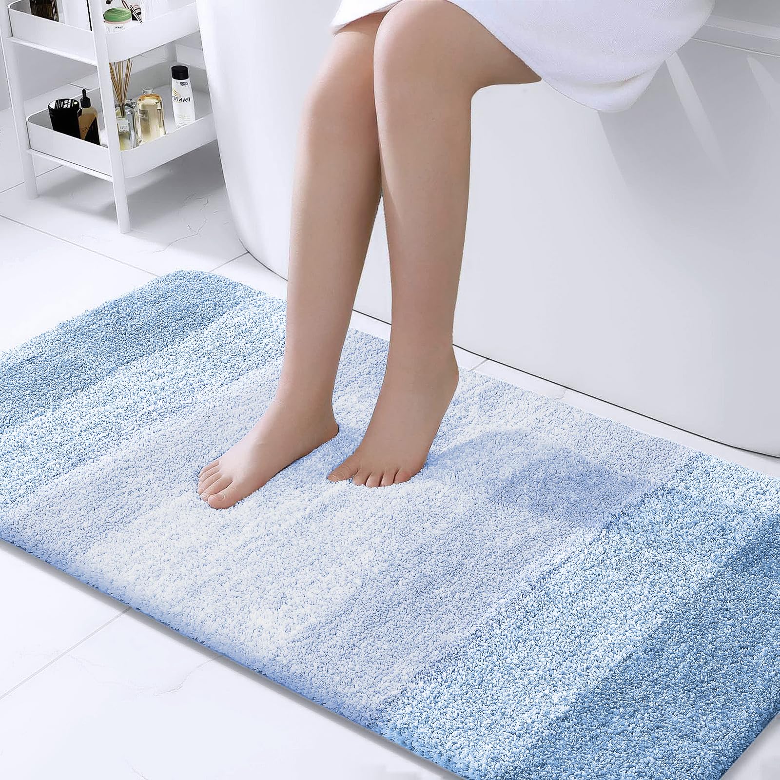 OLANLY Bathroom Rugs Mat 30x20, Extra Soft Absorbent Microfiber Bath Rugs, Rubber Backing, Quick Dry, Machine Washable Bath Mats for Bathroom Floor, Tub and Shower, Home Decor Accessories, Grey