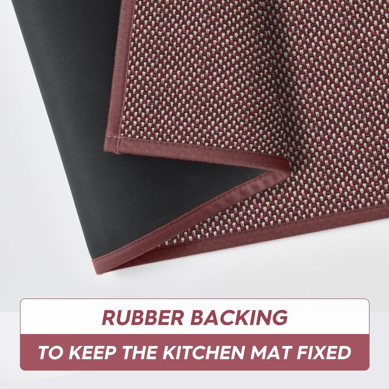 Artoid Mode Washable Non Slip Kitchen Rugs and Mats Set of 2, Rubber Backing Absorbent Kitchen Mats for Floor Front of Sink - 17x29 and 17x47 Inch
