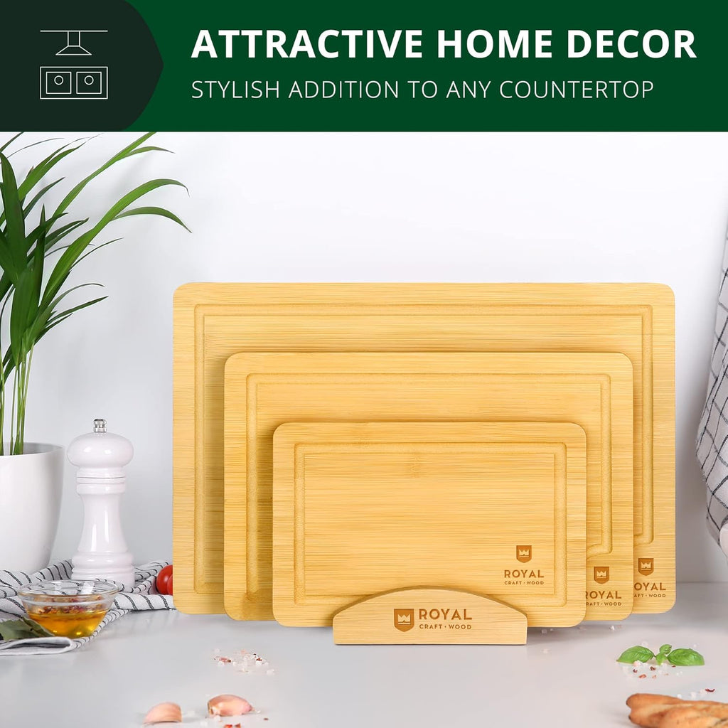 ROYAL CRAFT WOOD Cutting Board Stand for Cutting Board Sets, Chopping Boards Rack Organizer that Holds up to 3 Cutting Boards to 0.6 Inches Thick