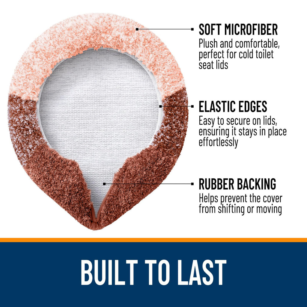 OLANLY Soft Microfiber Bathroom Toilet Lid Cover, Machine Washable Seat Covers, 17.5x15, Stays in Place Rubber Backing, Fits Most Round, Elongated and Oblong Lids, Accessories Decor, Gray