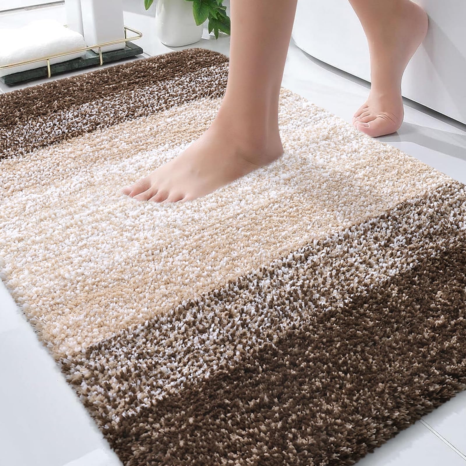 OLANLY Bathroom Rugs Mat 30x20, Extra Soft Absorbent Microfiber Bath Rugs, Rubber Backing, Quick Dry, Machine Washable Bath Mats for Bathroom Floor, Tub and Shower, Home Decor Accessories, Grey