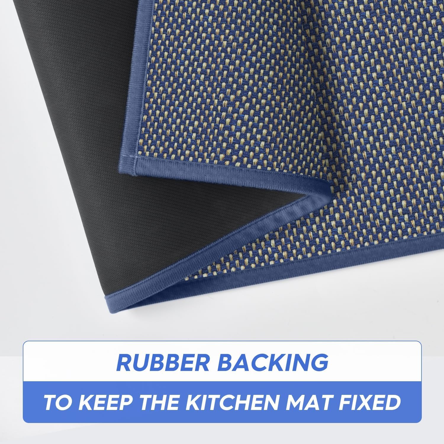 Artoid Mode Washable Non Slip Kitchen Rugs and Mats Set of 2, Rubber Backing Absorbent Kitchen Mats for Floor Front of Sink - 17x29 and 17x47 Inch