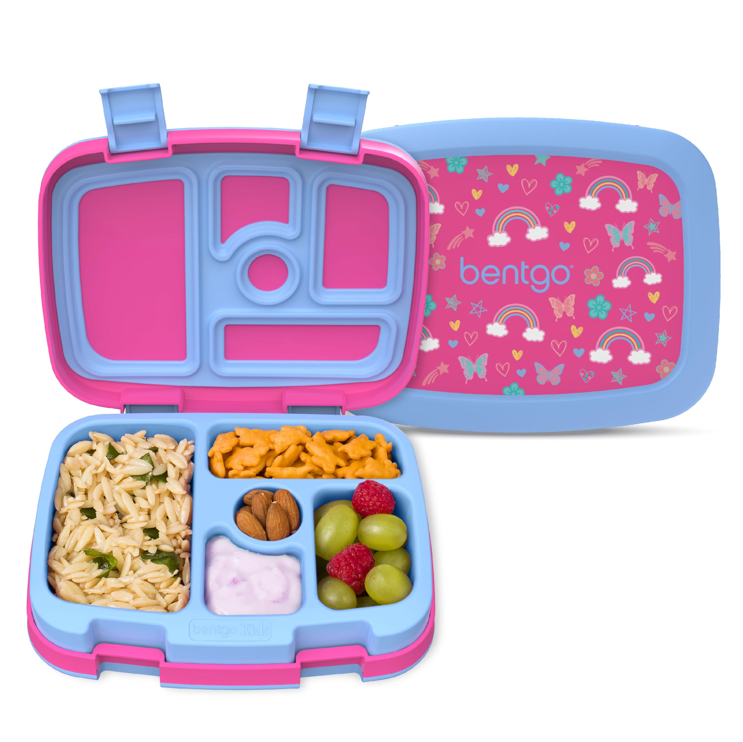 Bentgo Kids Prints Leak-Proof, 5-Compartment Bento-Style Kids Lunch Box - Ideal Portion Sizes for Ages 3-7, Durable, Drop-Proof, Dishwasher Safe, & PFAS & BPA-Free Materials (Unicorn)