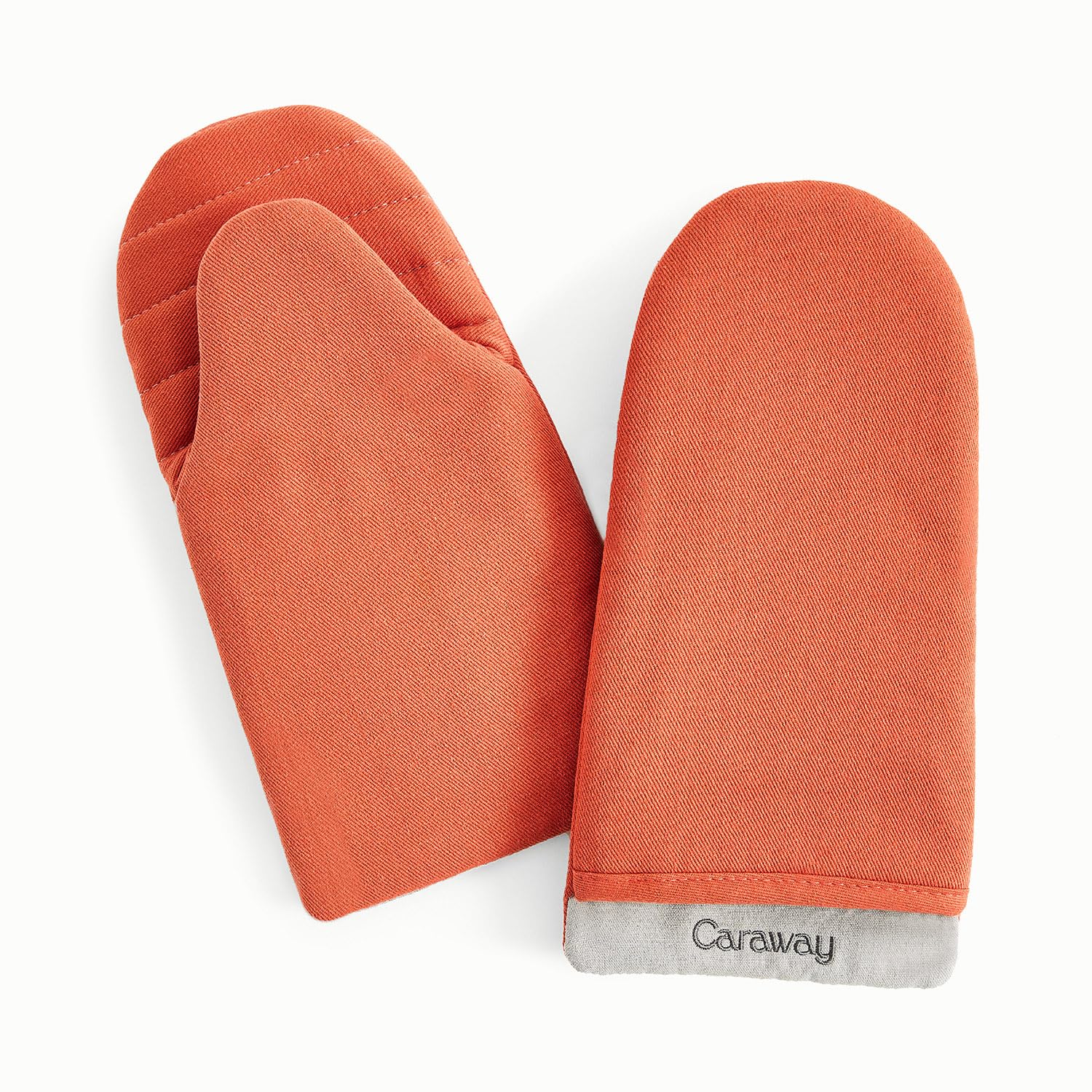 Caraway Oven Mitts - 100% Organic Cotton Oven Mitt - Double-Layer & Stain-Resistant Stitching - Safe Handling of Hot Kitchenware - Set of 2 - Cream