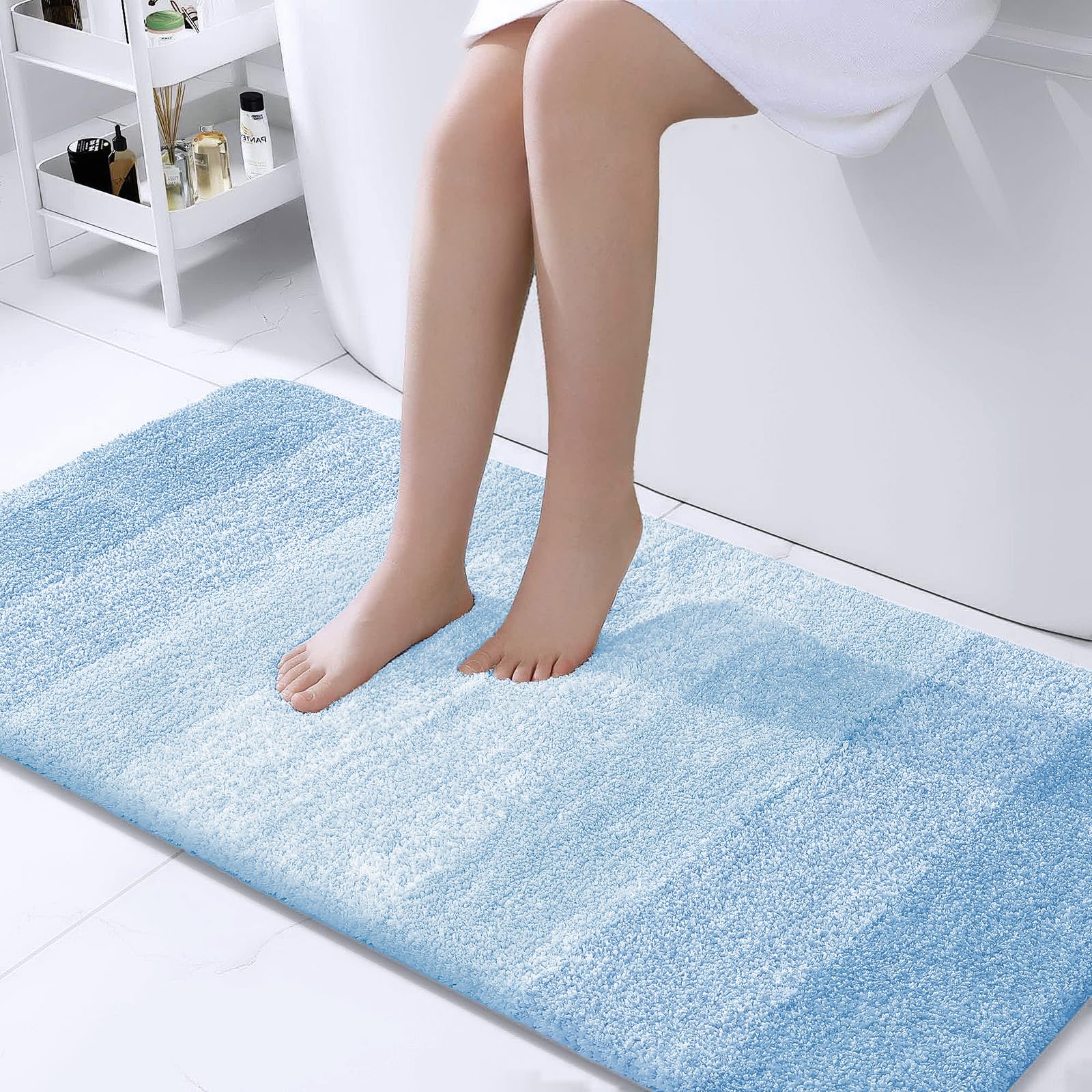 OLANLY Bathroom Rugs Mat 30x20, Extra Soft Absorbent Microfiber Bath Rugs, Rubber Backing, Quick Dry, Machine Washable Bath Mats for Bathroom Floor, Tub and Shower, Home Decor Accessories, Grey