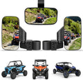 KEMIMOTO UTV Side Mirrors And Center Mirror with 1.6" to 2" Roll Bar Cage, Adjustable Rear View Side Mirrors Compatible with Polaris RZR, Zforce, Commander Maverick X3, Viking, Rhino, Teryx