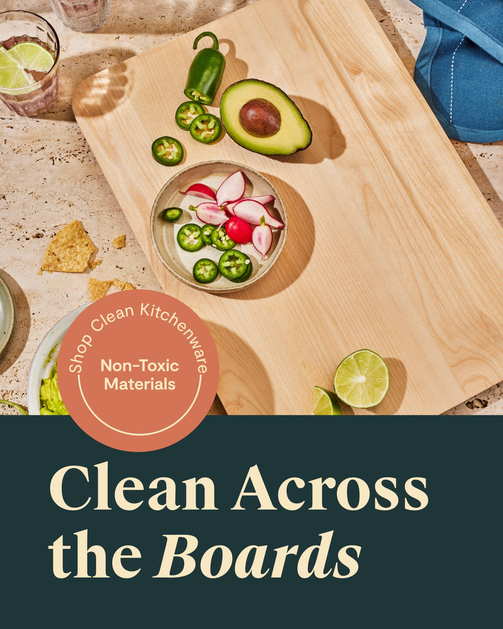 Caraway 4-Piece Double Sided Wood Cutting Board Set - Made From FSC-Certified Birch Wood - Mineral Oil & Wax Finish - 3 Sizes - Small, Medium, & Large - Storage Organizers Included