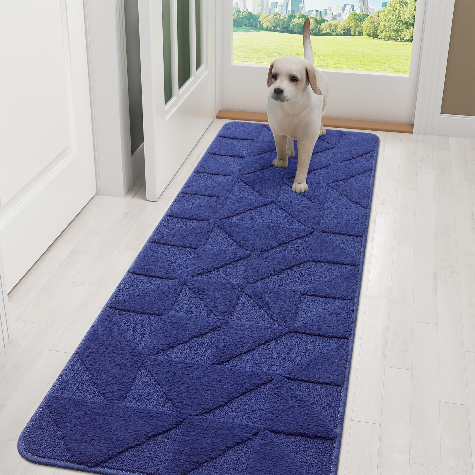 OLANLY Door Mats Indoor, Non-Slip, Absorbent, Dirt Resist, Entrance Washable Mat, Low-Profile Inside Entry Doormat for Entryway (32x20 inches, Grey)