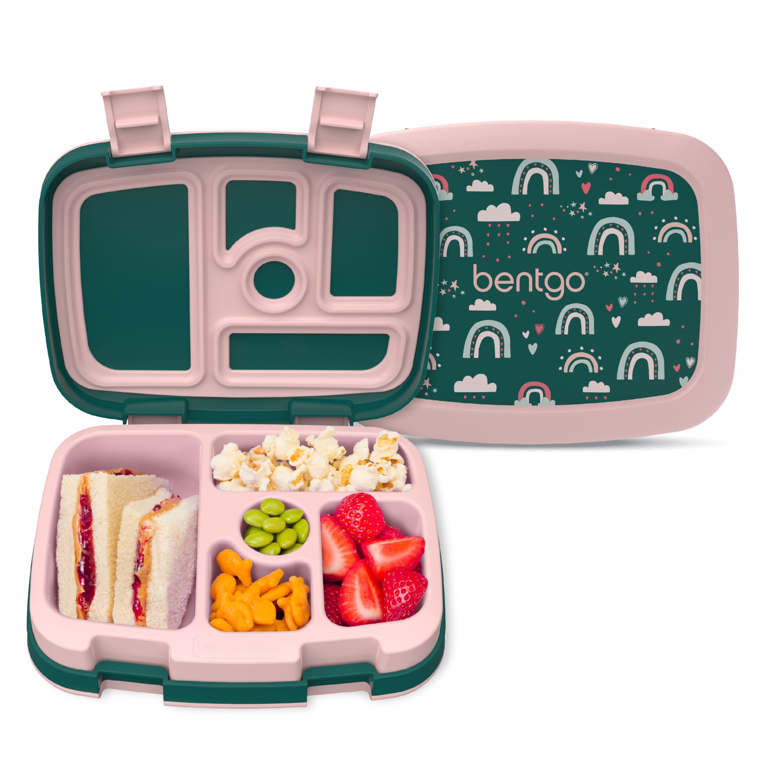 Bentgo Kids Prints Leak-Proof, 5-Compartment Bento-Style Kids Lunch Box - Ideal Portion Sizes for Ages 3-7, Durable, Drop-Proof, Dishwasher Safe, & PFAS & BPA-Free Materials (Unicorn)