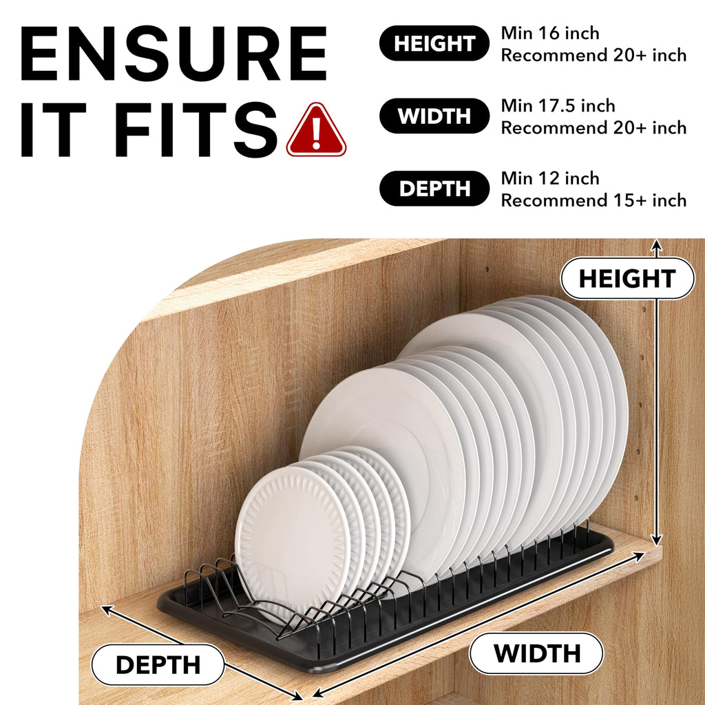 Simple Houseware Stainless Steel Plate Drying Rack with Drainboard, Chrome