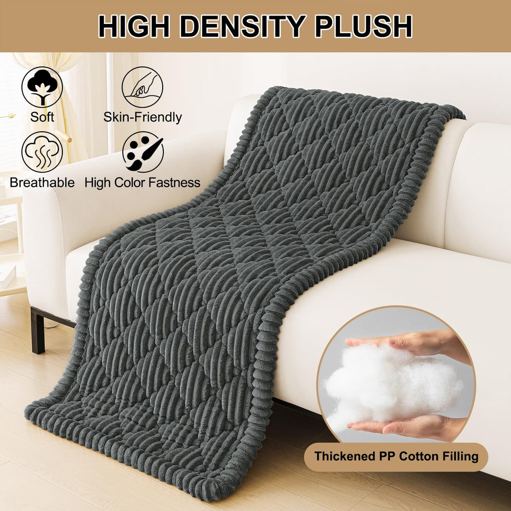 Smiry Pet Couch Cover for Dogs Washable, Non-Slip Fuzzy Couch Covers for 3 Cushion Sofa Pet Friendly, Soft Thick Furniture Protector Sofa Slipcover Mat for Dogs (Camel, 27.6" x 59")