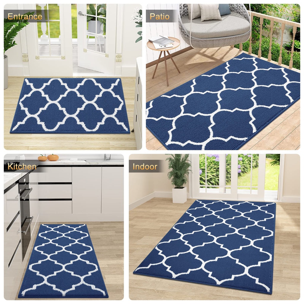 OLANLY Indoor Door Mat, 32x20, Non-Slip Absorbent Resist Dirt Entrance Mat, Washable Low-Profile Inside Floor Doormats for Entryway, Grey