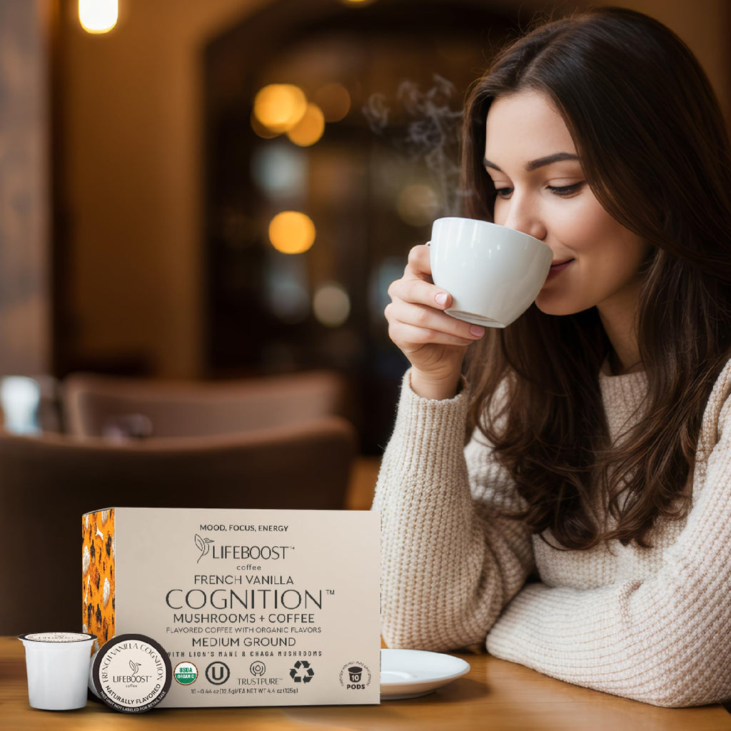 Lifeboost Medium Roast Low Acid Coffee K Cups - Single Origin Mold Free Non-GMO Organic Coffee Pods - Compatible with Keurig & Keurig 2 Machines - 10 Count