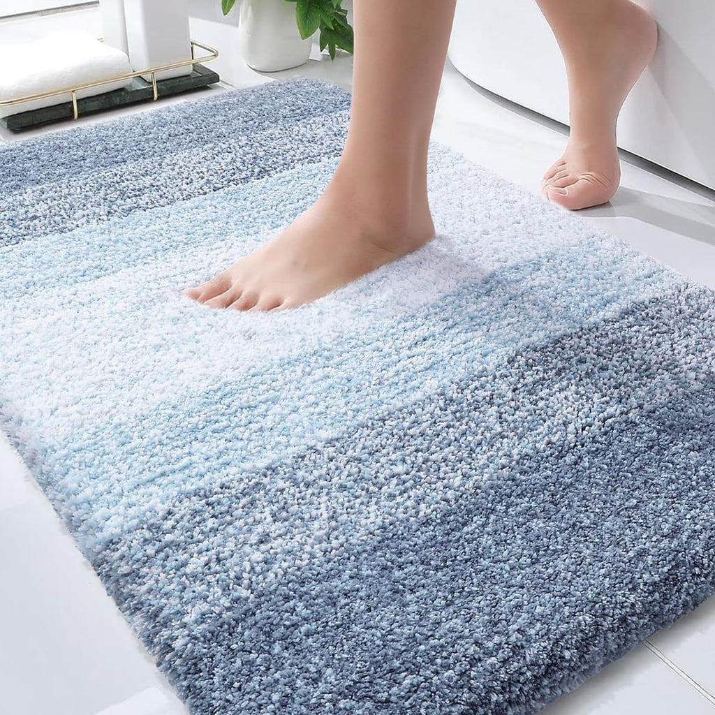 OLANLY Bathroom Rugs Mat 30x20, Extra Soft Absorbent Microfiber Bath Rugs, Rubber Backing, Quick Dry, Machine Washable Bath Mats for Bathroom Floor, Tub and Shower, Home Decor Accessories, Grey