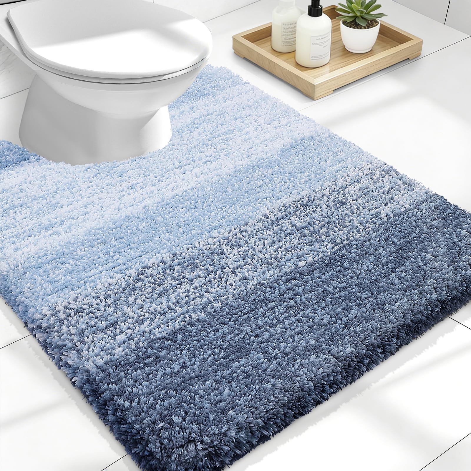 OLANLY Bathroom Rugs Mat 30x20, Extra Soft Absorbent Microfiber Bath Rugs, Rubber Backing, Quick Dry, Machine Washable Bath Mats for Bathroom Floor, Tub and Shower, Home Decor Accessories, Grey