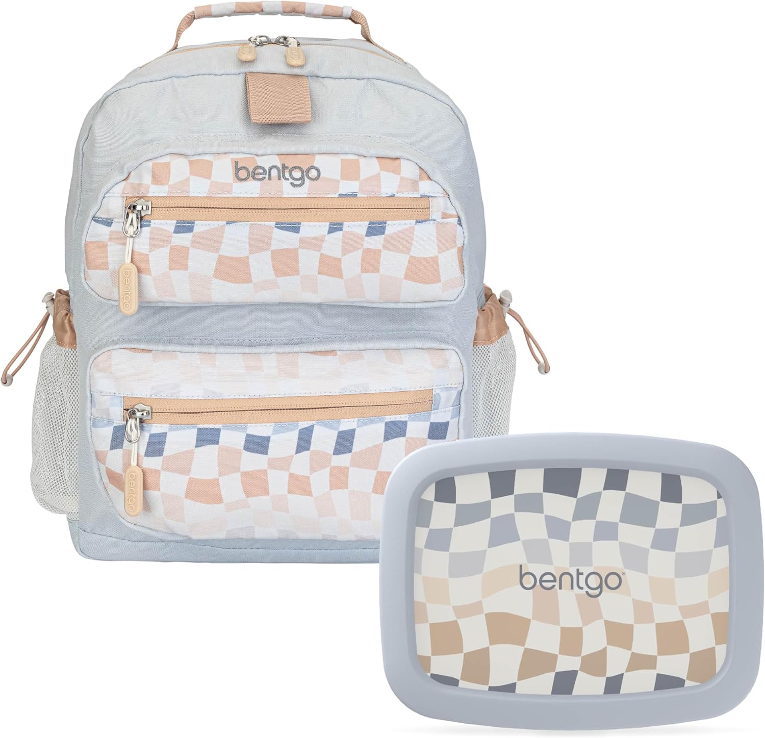 Bentgo® Kids 14” Backpack Set With Kids Prints Lunch Box (Checker Gradient)