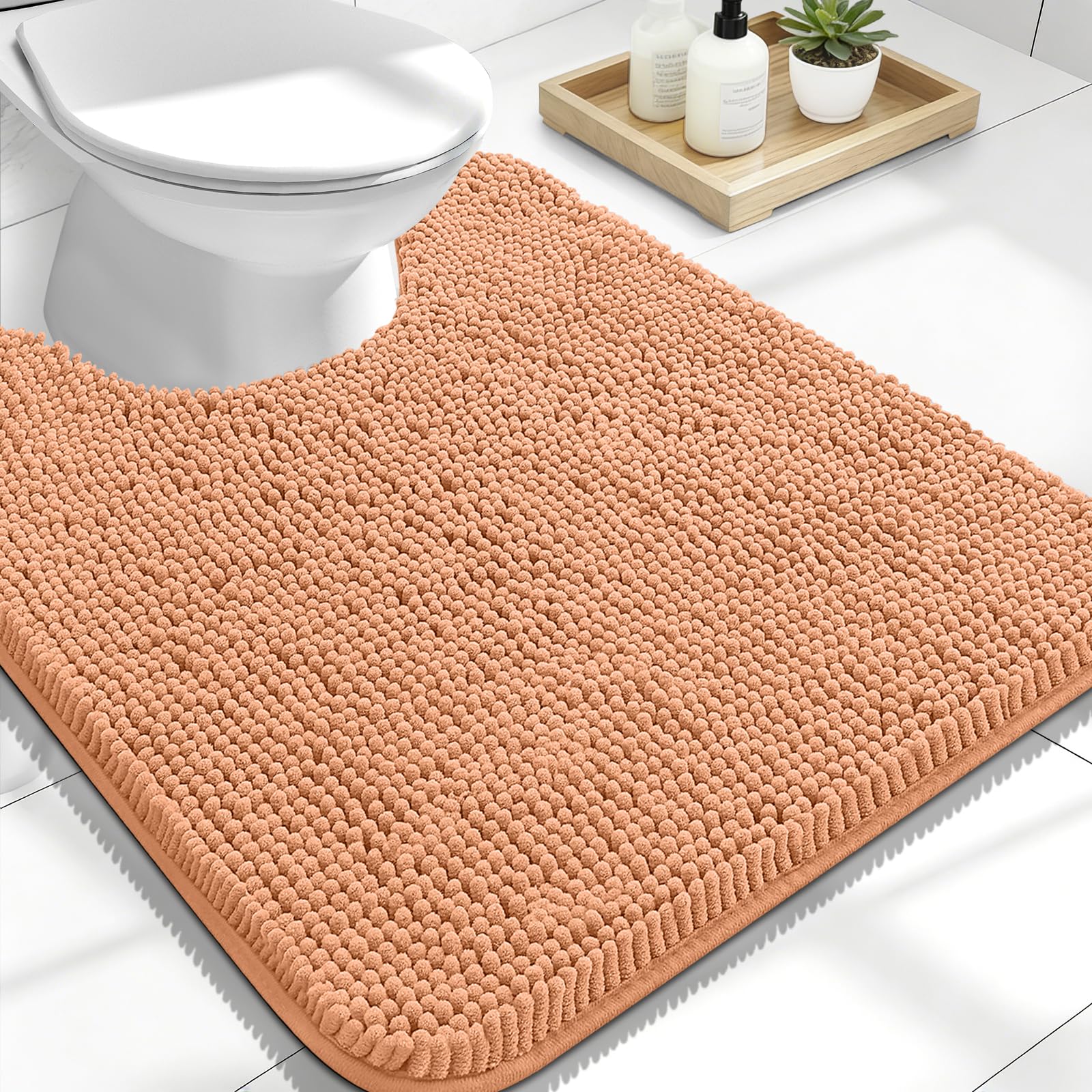 OLANLY Bathroom Rugs 30x20, Extra Soft Absorbent Chenille Bath Rugs, Rubber Backing Quick Dry, Machine Washable Bath Mats for Bathroom Floor, Tub and Shower, Home Decor Accessories, Grey