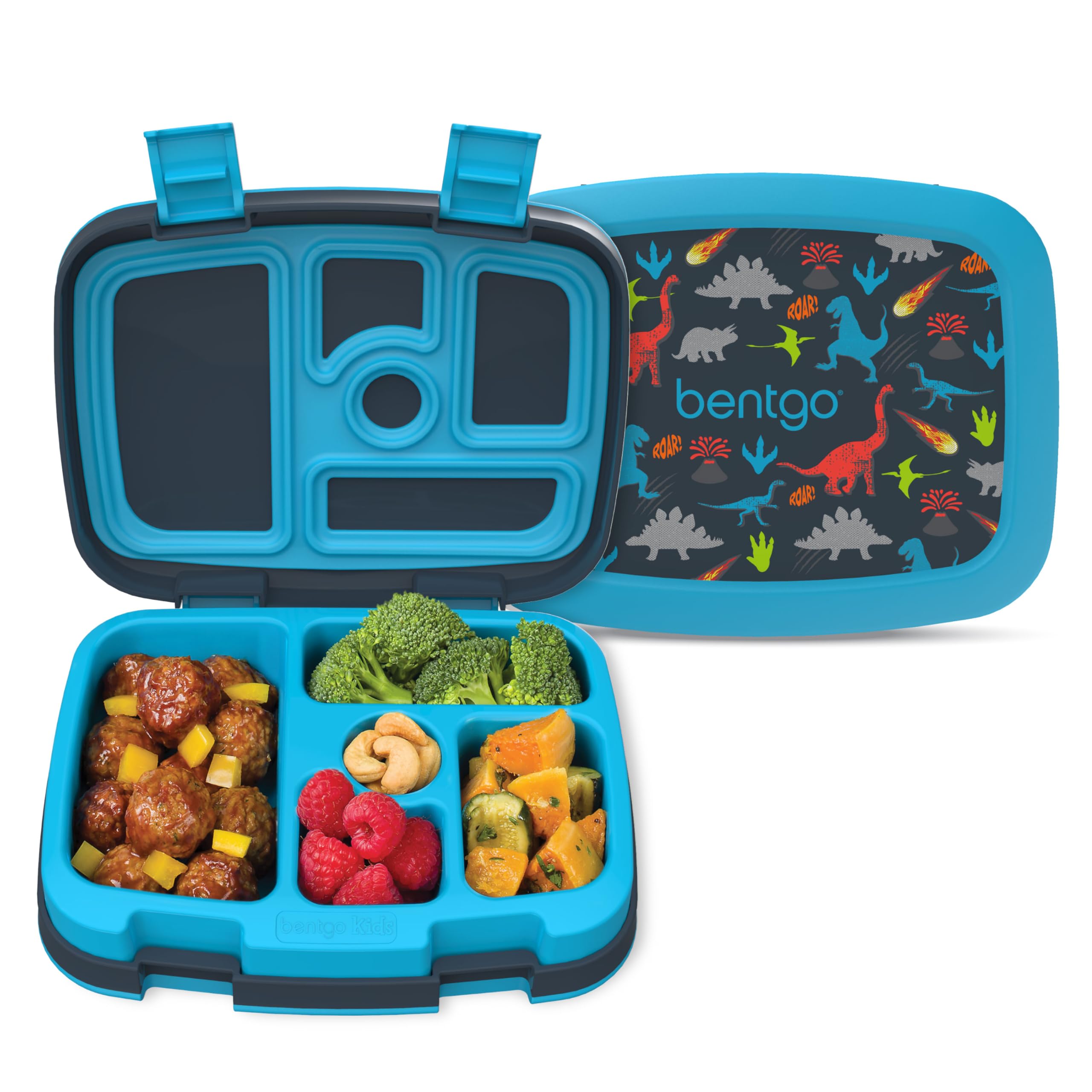 Bentgo Kids Prints Leak-Proof, 5-Compartment Bento-Style Kids Lunch Box - Ideal Portion Sizes for Ages 3-7, Durable, Drop-Proof, Dishwasher Safe, & PFAS & BPA-Free Materials (Unicorn)
