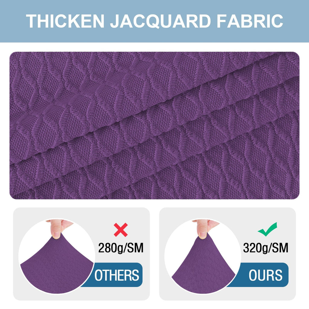 Smiry Stretch Jacquard Seat Covers for Dining Room Chairs Set of 6, Removable Washable Chair Seat Protector Slipcovers, No Rear Covers, Beige