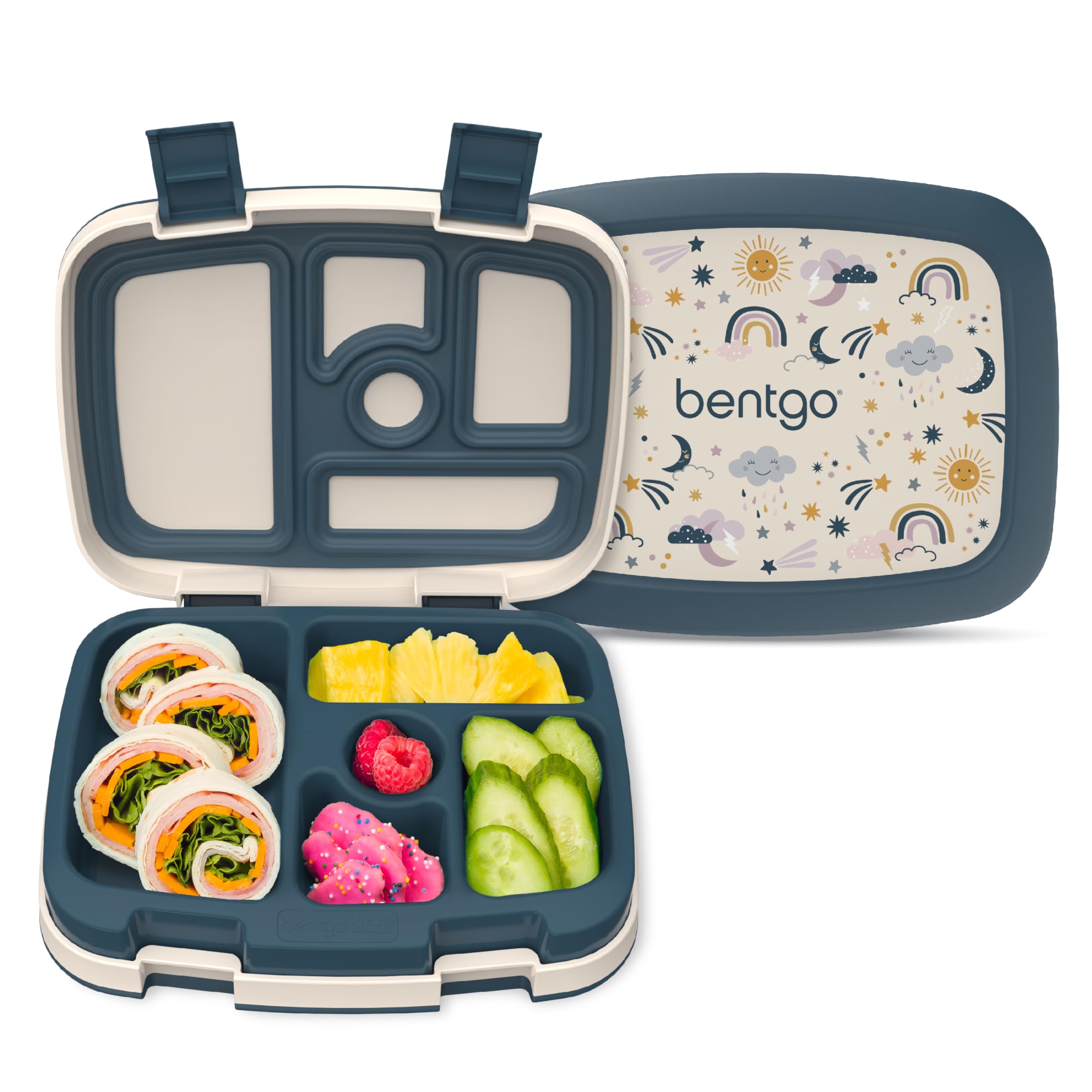 Bentgo Kids Prints Leak-Proof, 5-Compartment Bento-Style Kids Lunch Box - Ideal Portion Sizes for Ages 3-7, Durable, Drop-Proof, Dishwasher Safe, & PFAS & BPA-Free Materials (Unicorn)