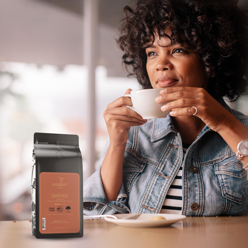 Lifeboost French Vanilla Ground Coffee - Non-GMO Low Acid Single Origin USDA Organic Coffee - Third Party Tested For Mycotoxins & Pesticides - 12 Ounces
