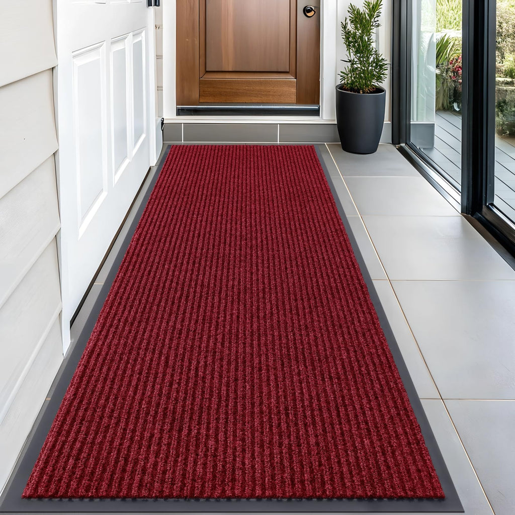 OLANLY Front Door Mat Indoor Outdoor Entrance, Waterproof Heavy Duty Doormat, Fade Resistant, Low Profile, Easy Clean Patio Porch Welcome Floor Mats for Entry, 29.5x17, Grey