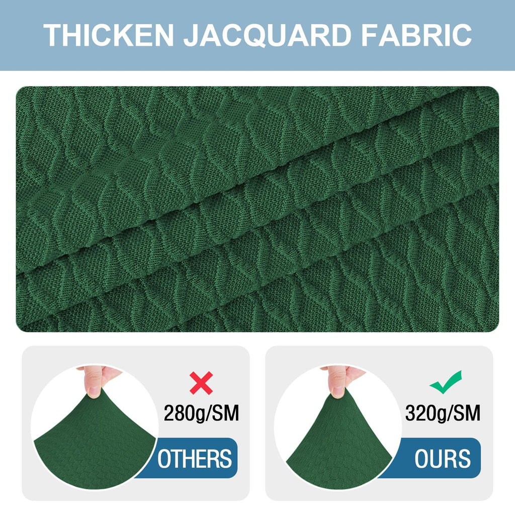 Smiry Stretch Jacquard Seat Covers for Dining Room Chairs Set of 6, Removable Washable Chair Seat Protector Slipcovers, No Rear Covers, Beige