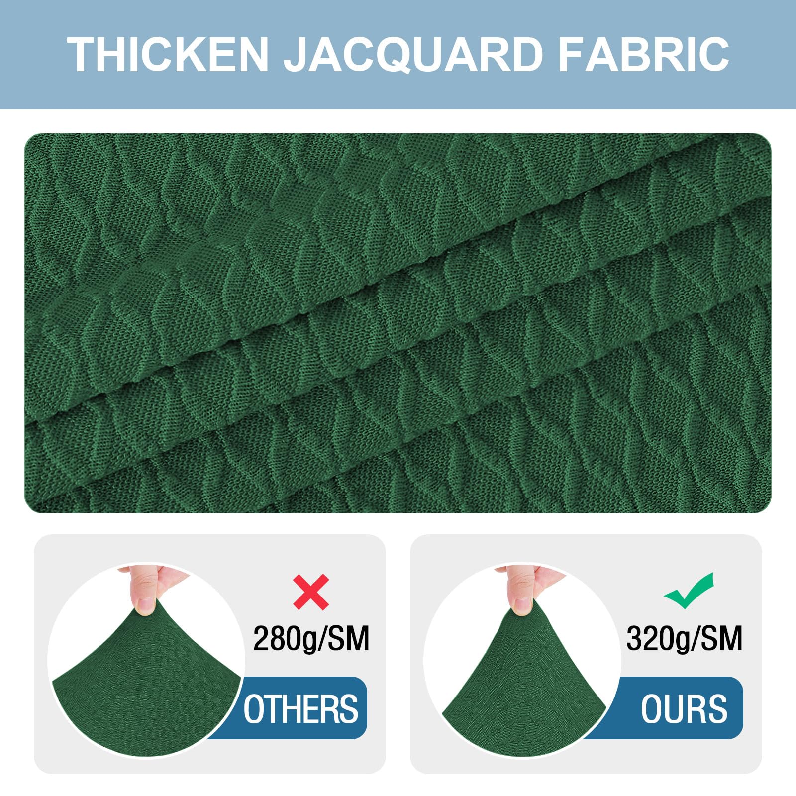 Smiry Stretch Jacquard Seat Covers for Dining Room Chairs Set of 6, Removable Washable Chair Seat Protector Slipcovers, No Rear Covers, Beige