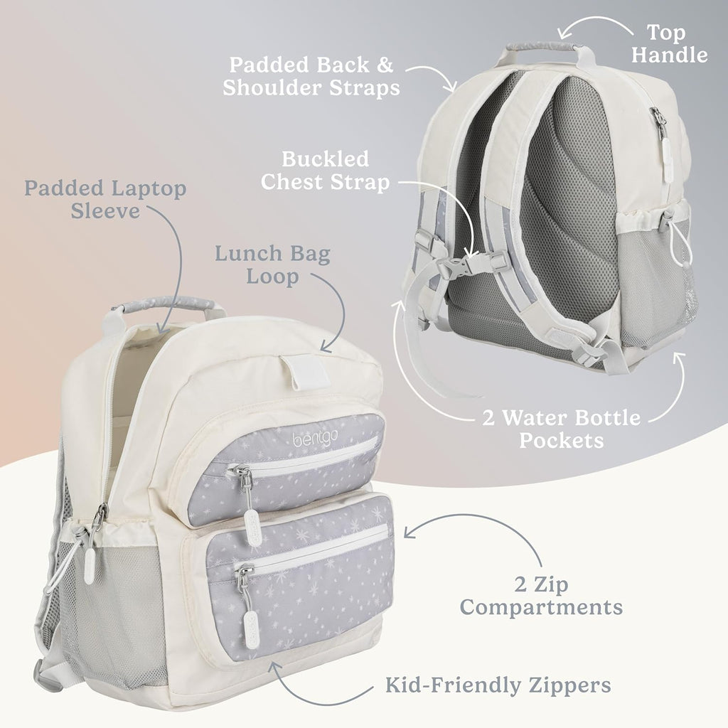 Bentgo® Kids 14” Backpack Set With Kids Prints Lunch Box (Starry Sprinkle)